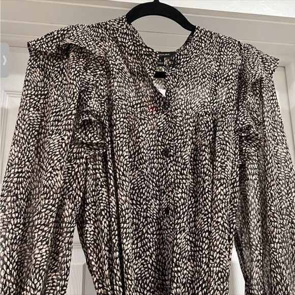 BANANA REPUBLIC FLUTTER MIDI SHIRTDRESS - Picture 3 of 8